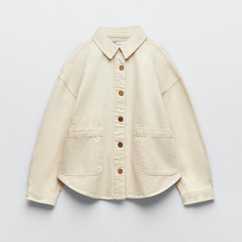 Zara Gold Button Denim Jacket